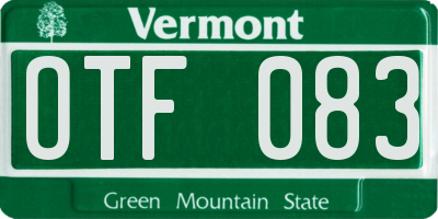 VT license plate OTF083