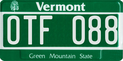 VT license plate OTF088