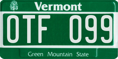 VT license plate OTF099