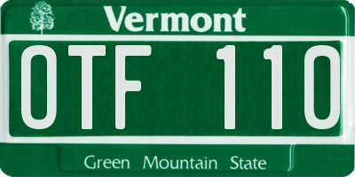 VT license plate OTF110