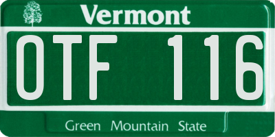 VT license plate OTF116