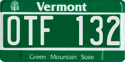 VT license plate OTF132