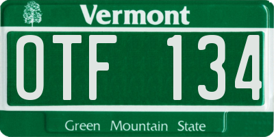VT license plate OTF134