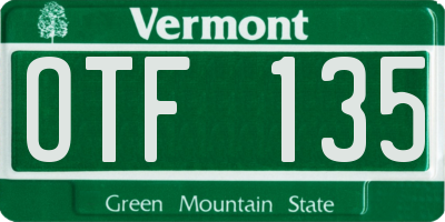 VT license plate OTF135