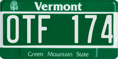 VT license plate OTF174