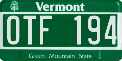 VT license plate OTF194