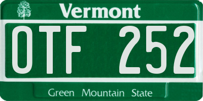 VT license plate OTF252