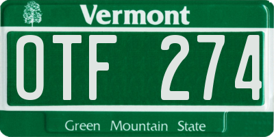VT license plate OTF274