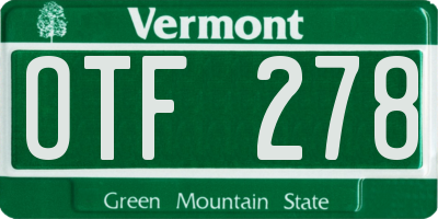 VT license plate OTF278