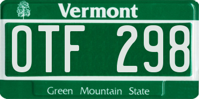 VT license plate OTF298