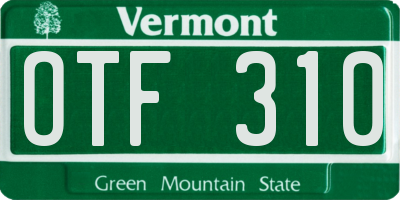 VT license plate OTF310