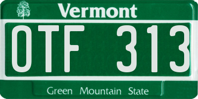 VT license plate OTF313