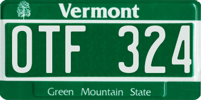 VT license plate OTF324