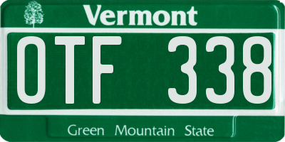VT license plate OTF338