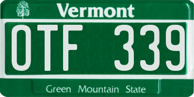 VT license plate OTF339