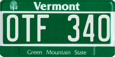 VT license plate OTF340