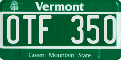 VT license plate OTF350