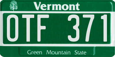 VT license plate OTF371