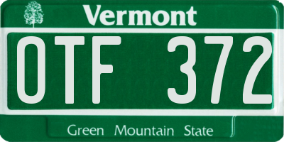 VT license plate OTF372