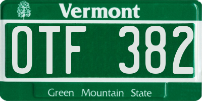 VT license plate OTF382