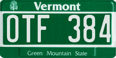 VT license plate OTF384
