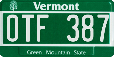 VT license plate OTF387