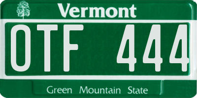 VT license plate OTF444