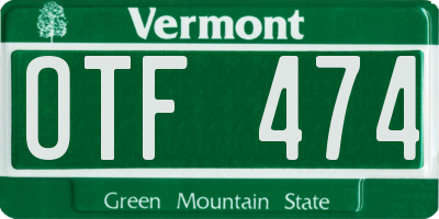 VT license plate OTF474