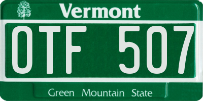 VT license plate OTF507