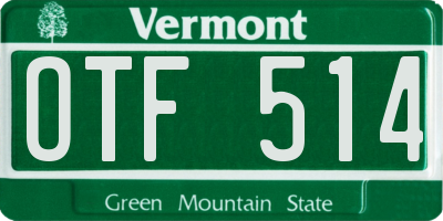 VT license plate OTF514