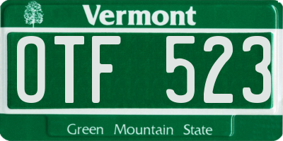 VT license plate OTF523