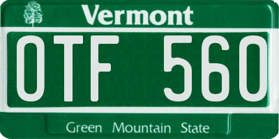 VT license plate OTF560