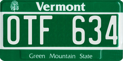 VT license plate OTF634