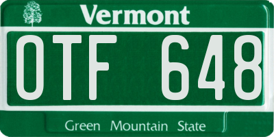 VT license plate OTF648