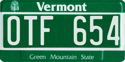 VT license plate OTF654