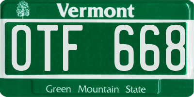VT license plate OTF668