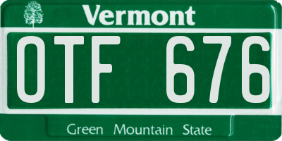 VT license plate OTF676