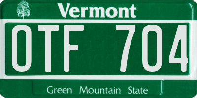 VT license plate OTF704