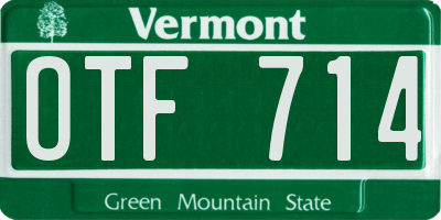 VT license plate OTF714