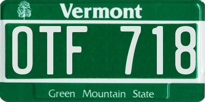 VT license plate OTF718