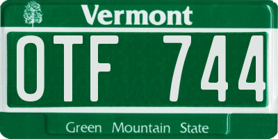VT license plate OTF744