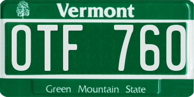 VT license plate OTF760