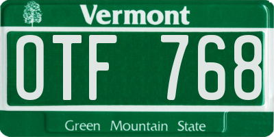 VT license plate OTF768