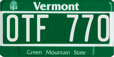 VT license plate OTF770