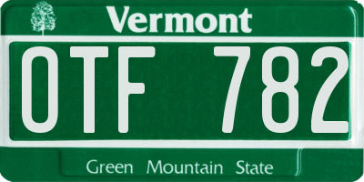 VT license plate OTF782