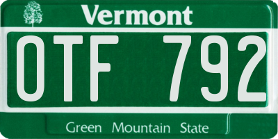 VT license plate OTF792