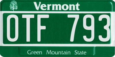 VT license plate OTF793