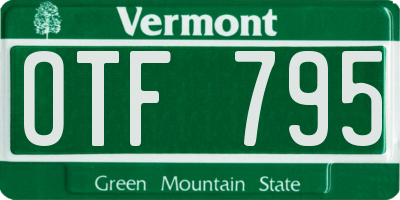 VT license plate OTF795