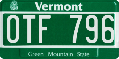 VT license plate OTF796