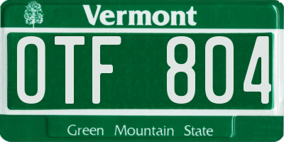 VT license plate OTF804